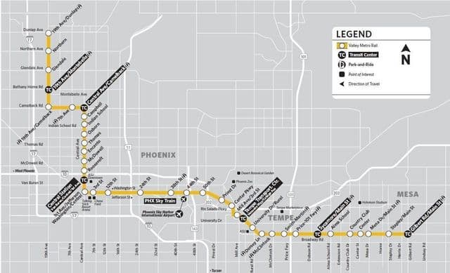 Phoenix stations kaart