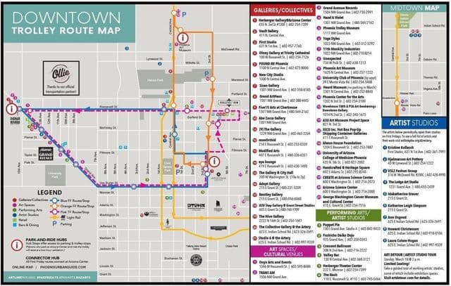 Phoenix trolley stations kaart