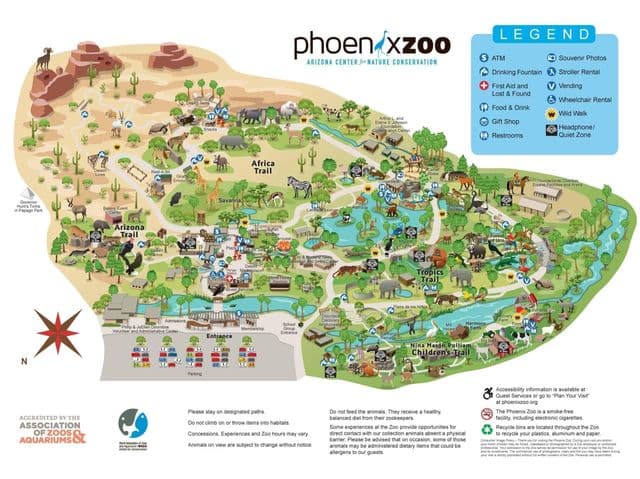 Phoenix dierentuin park plattegrond